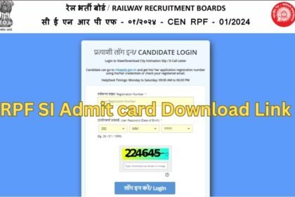 RPF SI Admit card Download Link